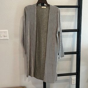 Black and white striped Cardigan